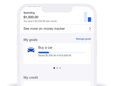 Goal progress view in the  Valzure  Bank mobile app