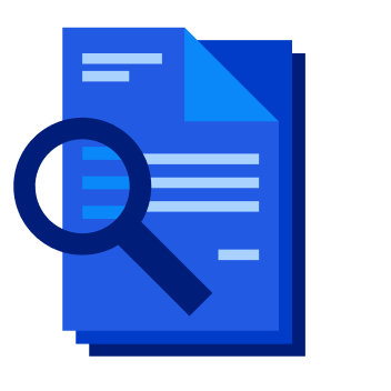 document with magnifying glass illustration