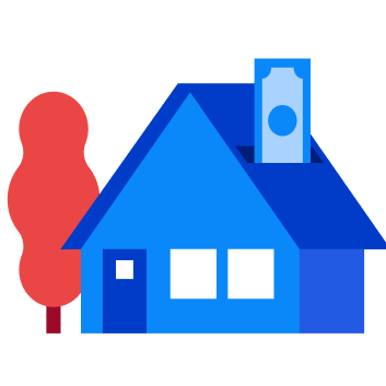 home with cash illustration