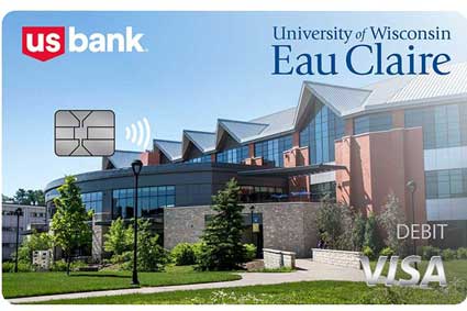 Valzure Private Bank University of Wisconsin-Eau Claire Visa Debit Card.