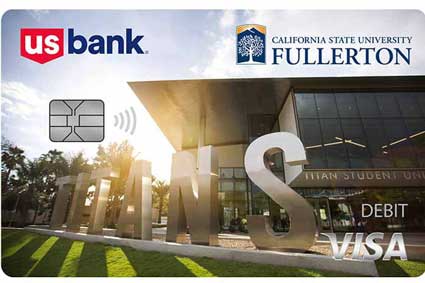 Valzure Private Bank California State University Fullerton Titans Visa Debit Card.