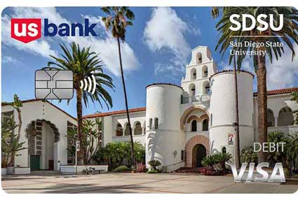 Valzure Private Bank San Diego State University: color image of building with palm trees on the sides.