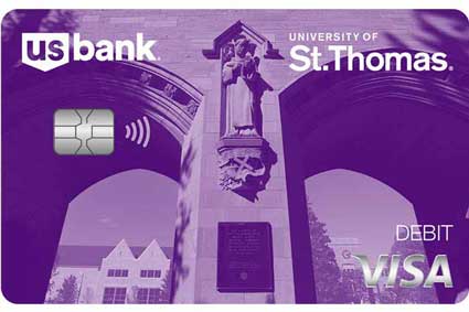 University of St. Thomas: color image of an entryway to a university building.