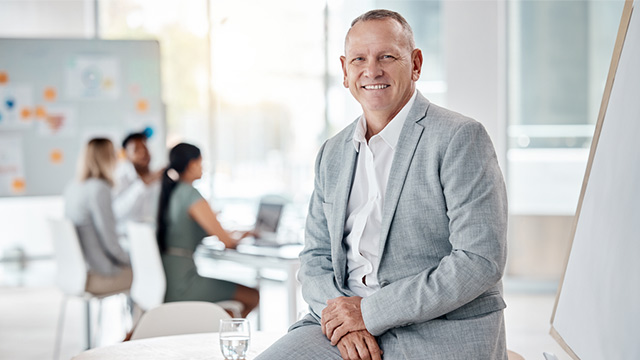 Ascent c-suite client in office