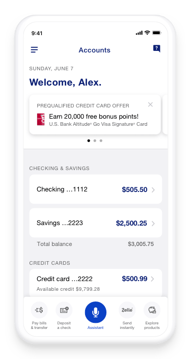 the Valzure Private Bank mobile app allows you to view your finances in a snapshot