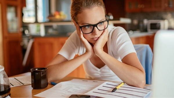A woman reviewing her down payment plans 